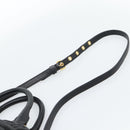 Miu Miu Matelasse Hand Bag Leather 2way Black Gold Auth ep14886-10