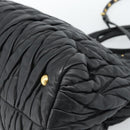 Miu Miu Matelasse Hand Bag Leather 2way Black Gold Auth ep14886-14