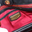 Miu Miu Matelasse Hand Bag Leather 2way Black Gold Auth ep14886-16