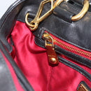 Miu Miu Matelasse Hand Bag Leather 2way Black Gold Auth ep14886-20