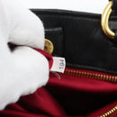 Miu Miu Matelasse Hand Bag Leather 2way Black Gold Auth ep14886-25