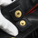 Miu Miu Matelasse Hand Bag Leather 2way Black Gold Auth ep14886-26