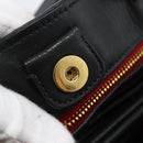 Miu Miu Matelasse Hand Bag Leather 2way Black Gold Auth ep14886-27