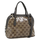 GUCCI GG Crystal Bag Coated Canvas 2way Outlet Beige Gold 341504 Auth ep14887V-1