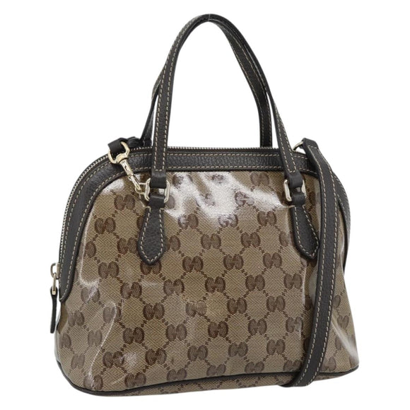 GUCCI GG Crystal Bag Coated Canvas 2way Outlet Beige Gold 341504 Auth ep14887V