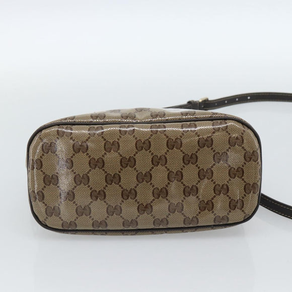 GUCCI GG Crystal Bag Coated Canvas 2way Outlet Beige Gold 341504 Auth ep14887V
