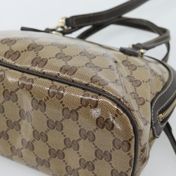 GUCCI GG Crystal Bag Coated Canvas 2way Outlet Beige Gold 341504 Auth ep14887V