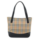 Burberrys Nova Check Tote Bag Canvas Leather Beige Gold Auth ep14891A-3