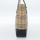 Burberrys Nova Check Tote Bag Canvas Leather Beige Gold Auth ep14891A-4