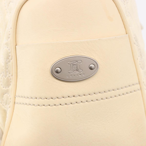 CELINE Boogie bag Hand Bag Leather Ivory Silver Auth ep14898