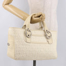 CELINE Boogie bag Hand Bag Leather Ivory Silver Auth ep14898-27