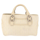 CELINE Boogie bag Hand Bag Leather Ivory Silver Auth ep14898-2