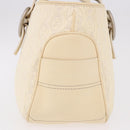 CELINE Boogie bag Hand Bag Leather Ivory Silver Auth ep14898-4