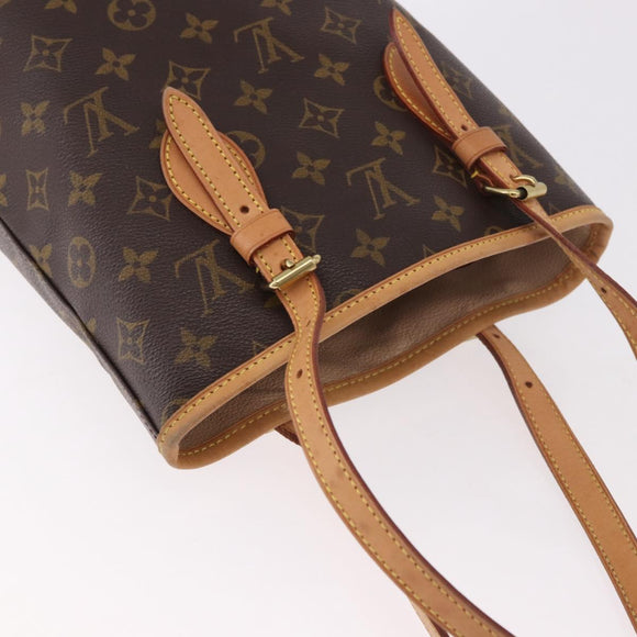 LOUIS VUITTON Monogram Bucket PM Shoulder Bag M42238 LV Auth ep14899V