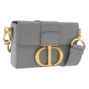 Christian Dior 30 Montaigne Shoulder Bag Leather Gray Gold Auth ep14902-1