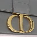 Christian Dior 30 Montaigne Shoulder Bag Leather Gray Gold Auth ep14902-18