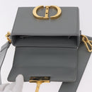 Christian Dior 30 Montaigne Shoulder Bag Leather Gray Gold Auth ep14902-10