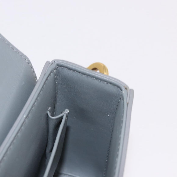 Christian Dior 30 Montaigne Shoulder Bag Leather Gray Gold Auth ep14902
