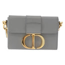Christian Dior 30 Montaigne Shoulder Bag Leather Gray Gold Auth ep14902-13