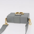 Christian Dior 30 Montaigne Shoulder Bag Leather Gray Gold Auth ep14902-6