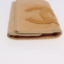 CHANEL Cambon Line Matelasse Key Case Leather Beige Silver CC Auth ep14903-6