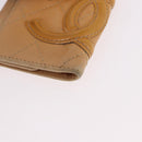 CHANEL Cambon Line Matelasse Key Case Leather Beige Silver CC Auth ep14903-14