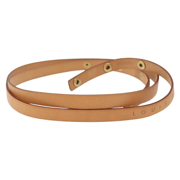 LOUIS VUITTON Shoulder Strap Leather 44.5"" Beige LV Auth ep14904