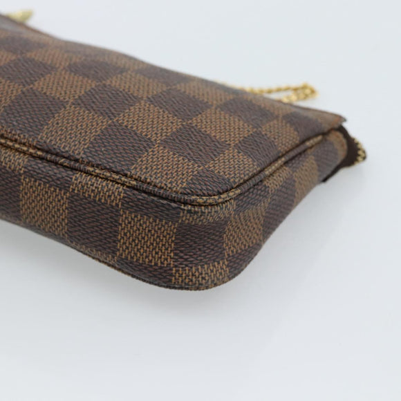 LOUIS VUITTON Damier Ebene Mini Pochette Accessoires Pouch N58009 Auth ep14905V