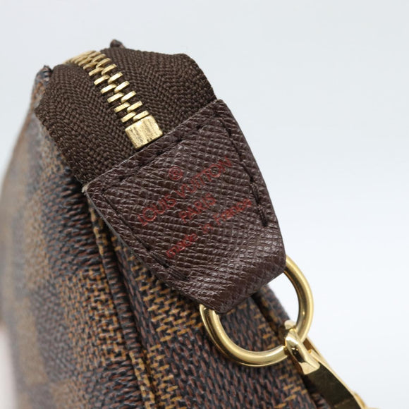 LOUIS VUITTON Damier Ebene Mini Pochette Accessoires Pouch N58009 Auth ep14905V