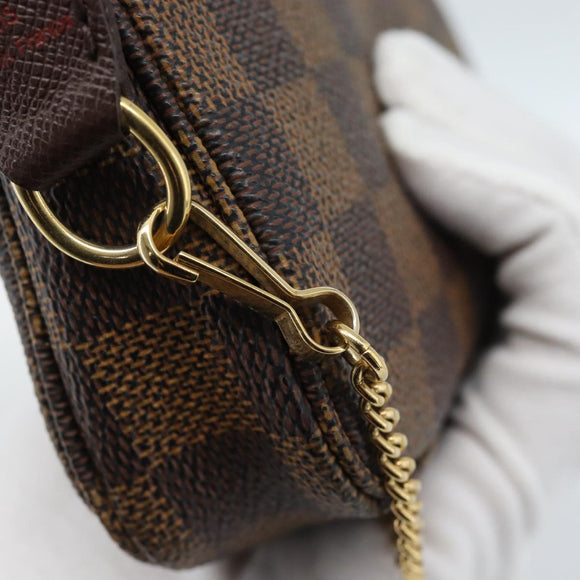 LOUIS VUITTON Damier Ebene Mini Pochette Accessoires Pouch N58009 Auth ep14905V