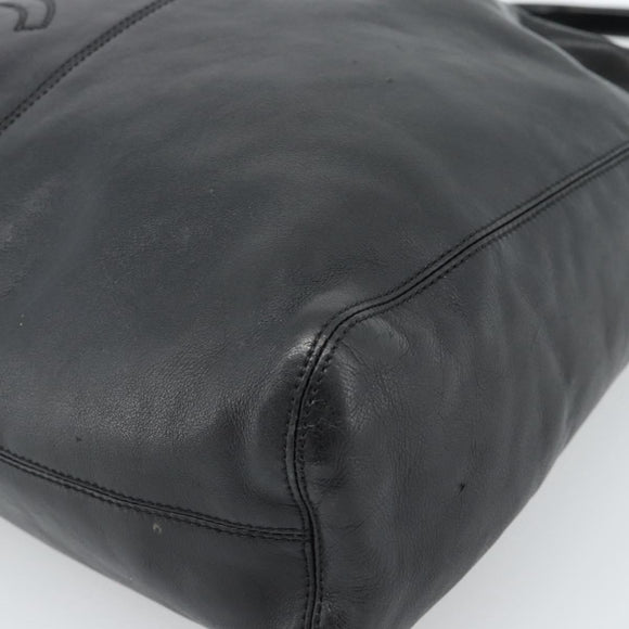 CHANEL Shoulder Bag Calf Skin Black CC Auth ep14908SAV