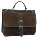 GUCCI Hand Bag Suede Brown Gold Auth ep14913-1