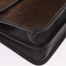 GUCCI Hand Bag Suede Brown Gold Auth ep14913-10