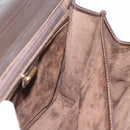 GUCCI Hand Bag Suede Brown Gold Auth ep14913-11