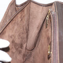 GUCCI Hand Bag Suede Brown Gold Auth ep14913-12