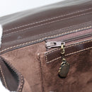 GUCCI Hand Bag Suede Brown Gold Auth ep14913-18