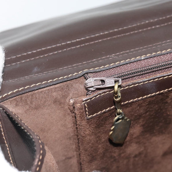 GUCCI Hand Bag Suede Brown Gold Auth ep14913
