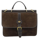 GUCCI Hand Bag Suede Brown Gold Auth ep14913-2