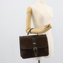 GUCCI Hand Bag Suede Brown Gold Auth ep14913-22
