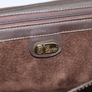 GUCCI Hand Bag Suede Brown Gold Auth ep14913-9