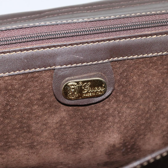 GUCCI Hand Bag Suede Brown Gold Auth ep14913