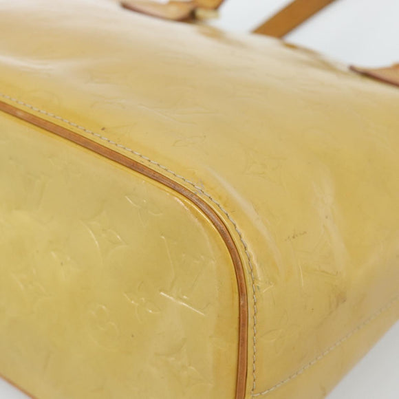 LOUIS VUITTON Monogram Vernis Houston Hand Bag Beige M91004 LV Auth ep14915