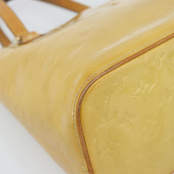 LOUIS VUITTON Monogram Vernis Houston Hand Bag Beige M91004 LV Auth ep14915