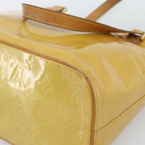 LOUIS VUITTON Monogram Vernis Houston Hand Bag Beige M91004 LV Auth ep14915