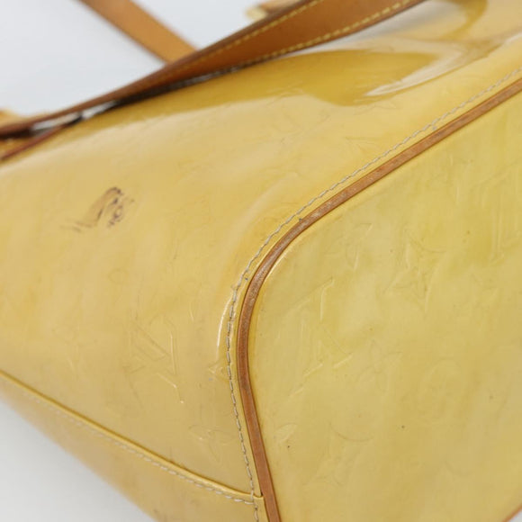 LOUIS VUITTON Monogram Vernis Houston Hand Bag Beige M91004 LV Auth ep14915