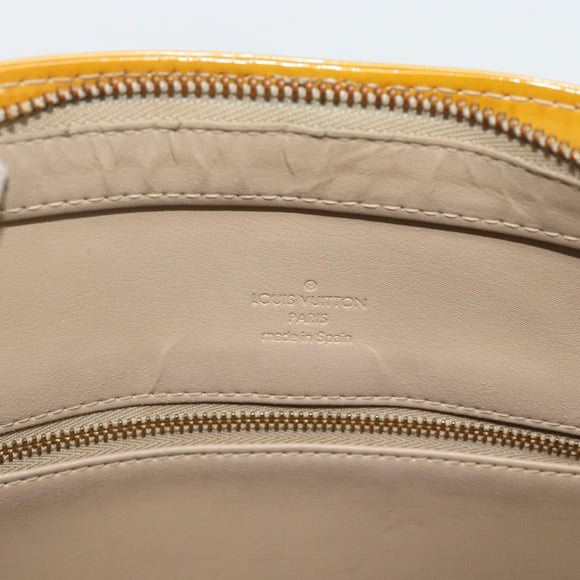 LOUIS VUITTON Monogram Vernis Houston Hand Bag Beige M91004 LV Auth ep14915