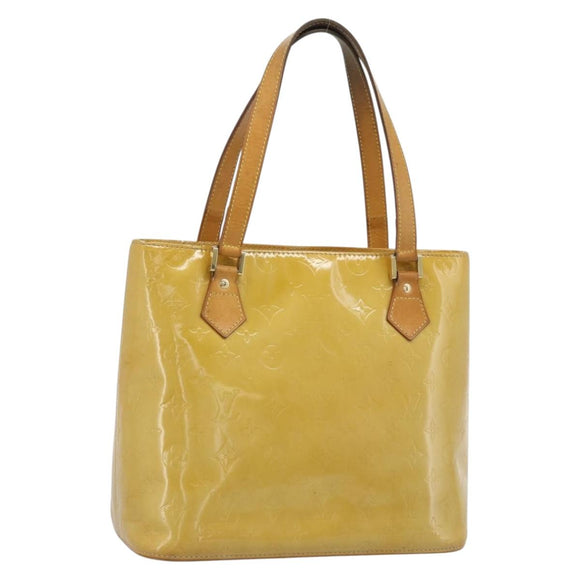 LOUIS VUITTON Monogram Vernis Houston Hand Bag Beige M91004 LV Auth ep14915