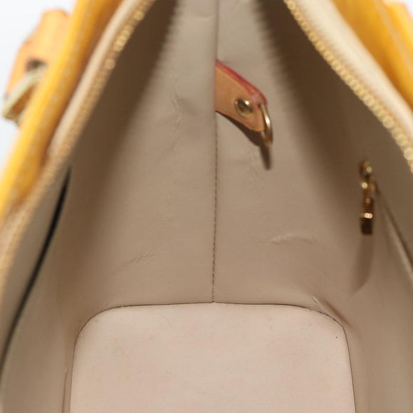 LOUIS VUITTON Monogram Vernis Houston Hand Bag Beige M91004 LV Auth ep14915