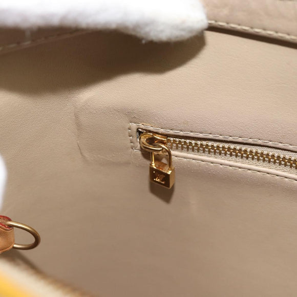 LOUIS VUITTON Monogram Vernis Houston Hand Bag Beige M91004 LV Auth ep14915