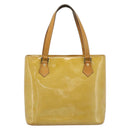LOUIS VUITTON Monogram Vernis Houston Hand Bag Beige M91004 LV Auth ep14915-13